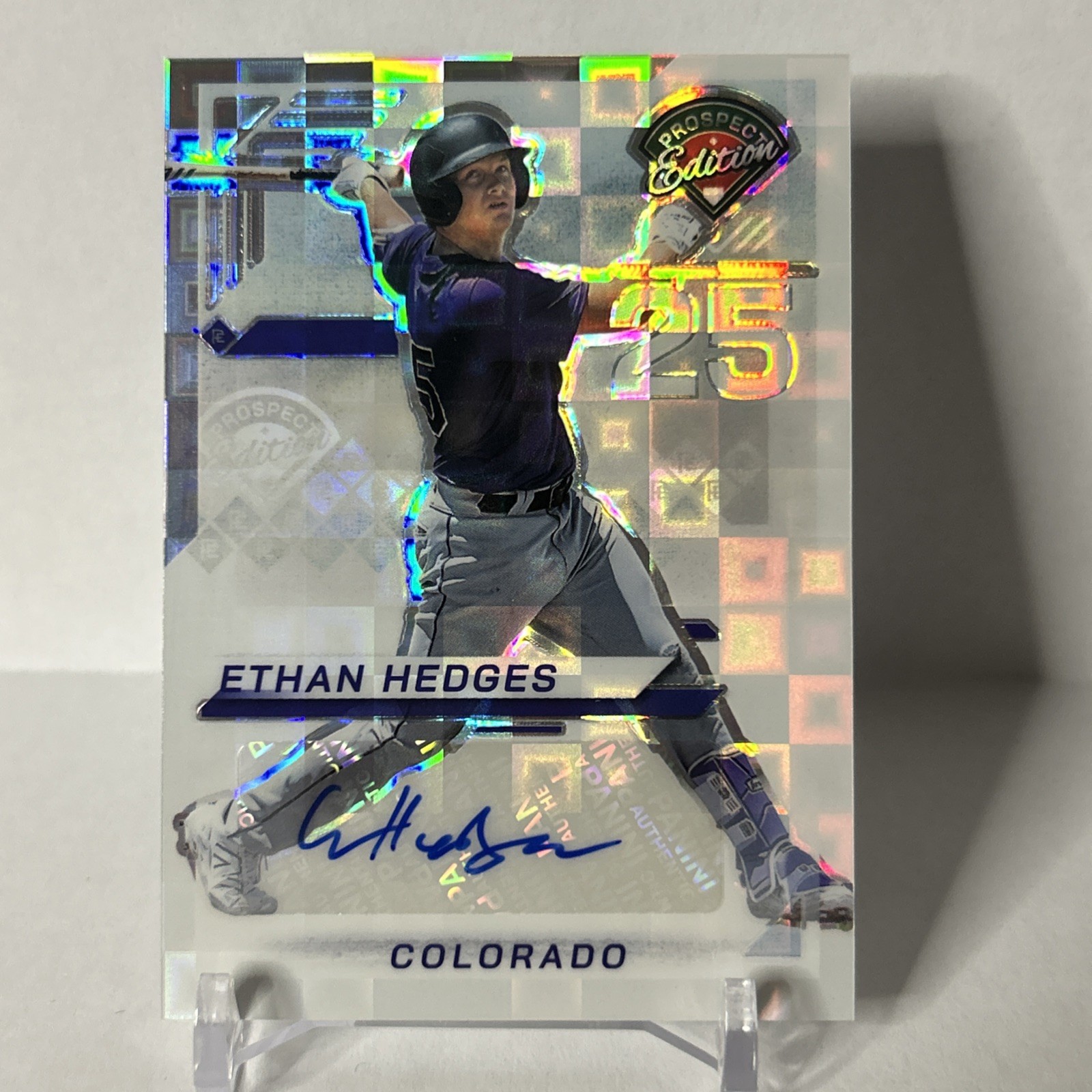 2025 Panini Prospect Edition - Ethan Hedges #183 Pandora Prizm Signatures /7...