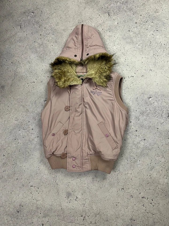 Colete Alpha Industries Vintage Pele Sintética Y2K Tipo N2B Se Se Seis Era Nove LGB Tamanho M - Imagem 2 de 4