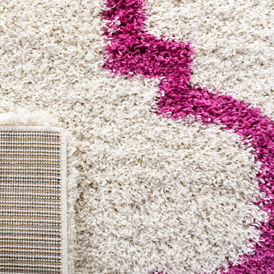 Alfombra de acento colección Shag para niños - 4' x 6', marfil y multi, diseño arco iris, sin... Foto 4 de 4