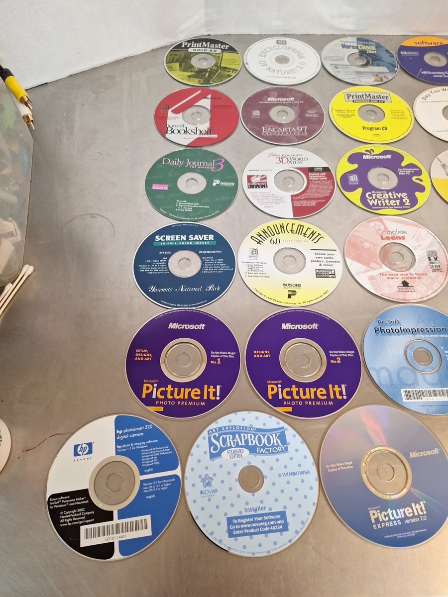 Lot of 25 Vintage Microsoft & Software CD-ROM Windows 90s/2000s | eBay