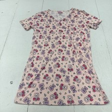 Love To Sleep Pink Graphic Short Sleeve V Neck Pajama Nigh Gown Dress Women's 3X