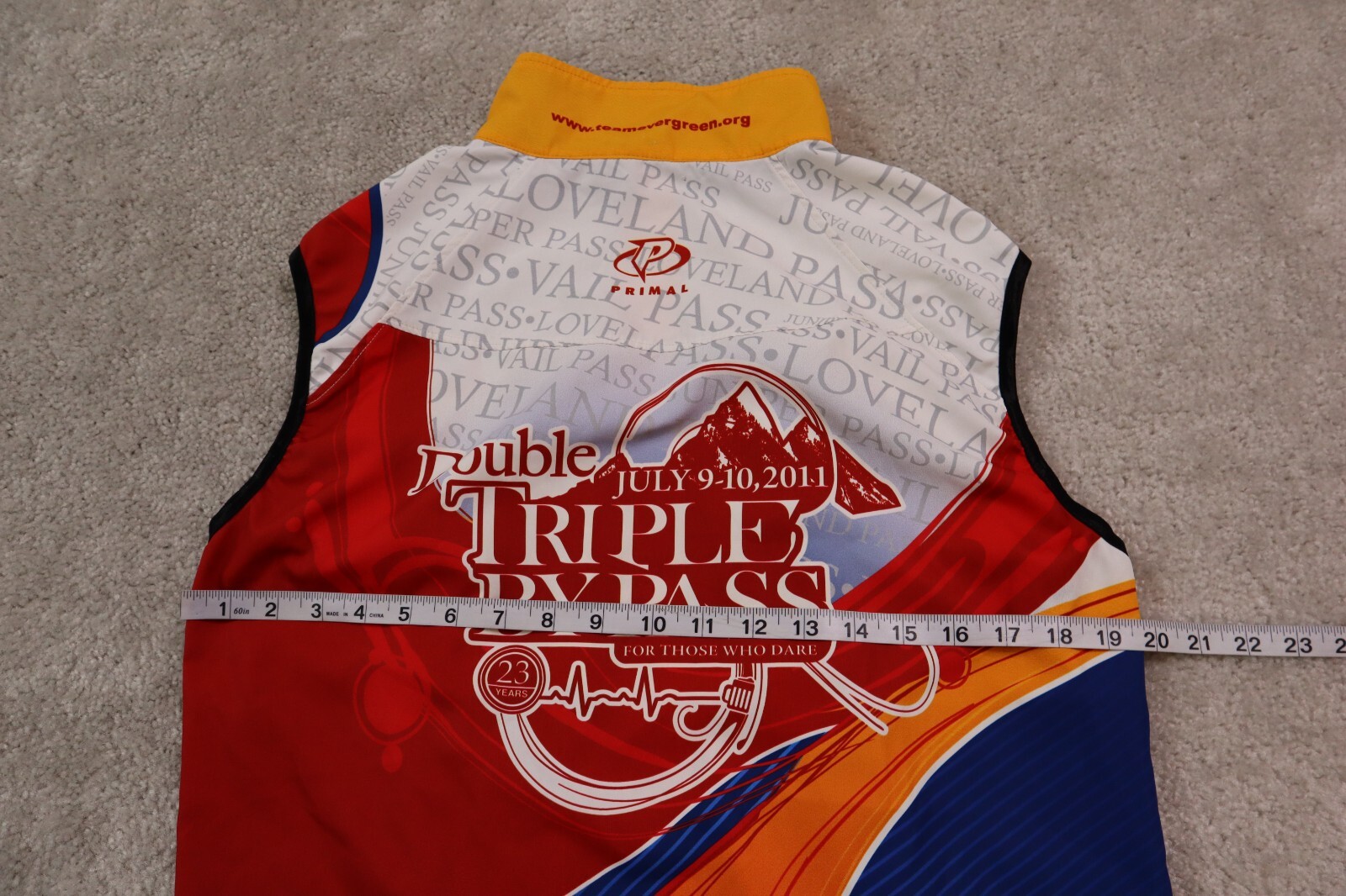 Primal Cycling Jersey Mens Large Sleeveless Full Zip Triple Bypass eBay