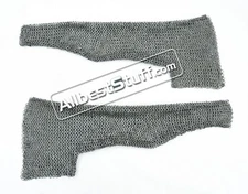 Chainmail Flat Dome Riveted Alternating Solid Mild Steel Sleeve Shoulder Panels