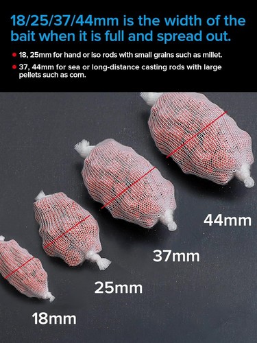 5M PVA Netz Angeln Set mit Schere, 18mm 25mm 37mm 44mm Breit PVA Mesh Karpfen - Bild 7 von 14