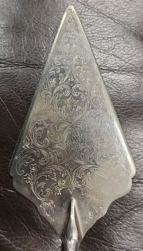 Vintage R Sterling Silver Fancy Trowel Pastry Server Utensil Art Nouveau Italy - Picture 5 of 6