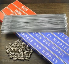 NOS Vintage Union Chrome 14g DB SPOKES NIPPLES Schwinn RoadBike TOC Tour Bicycle