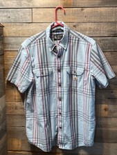 Men  s Carhartt Button Down Shirt, Size Large, Loose fit, 100 Cotton, Multicolor