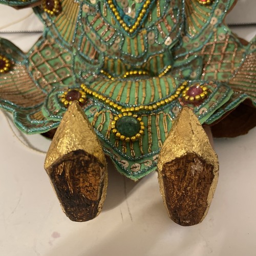 Oriental Puppet marionette wooden painted face traditional string 14” Vintage - Picture 4 of 12