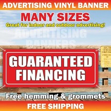 GUARANTEED FINANCING Advertising Banner Vinyl Mesh Sign credit cash receipt