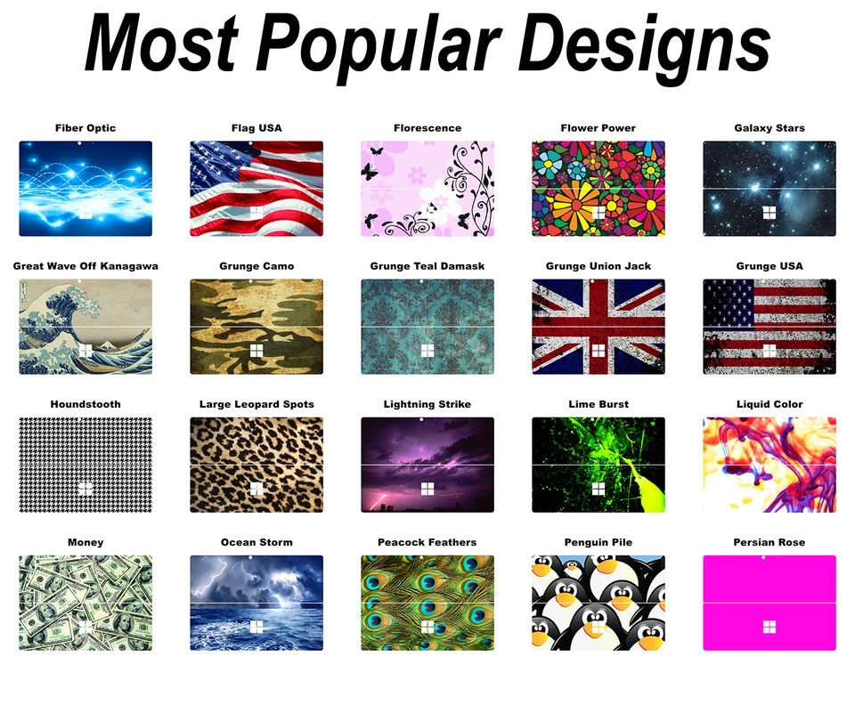 Choose Any 1 Vinyl Decal/Skin Design for Microsoft Surface Pro 8 - Free Shipping - Image 3 of 4