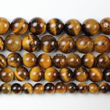 Natural Yellow Tiger's Eye Gemstone Round Beads 4mm 6mm 8mm 10mm 12mm 15.5"