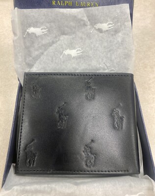NWT Original Ralph Lauren Polo Passport Bifold Multi-Pony