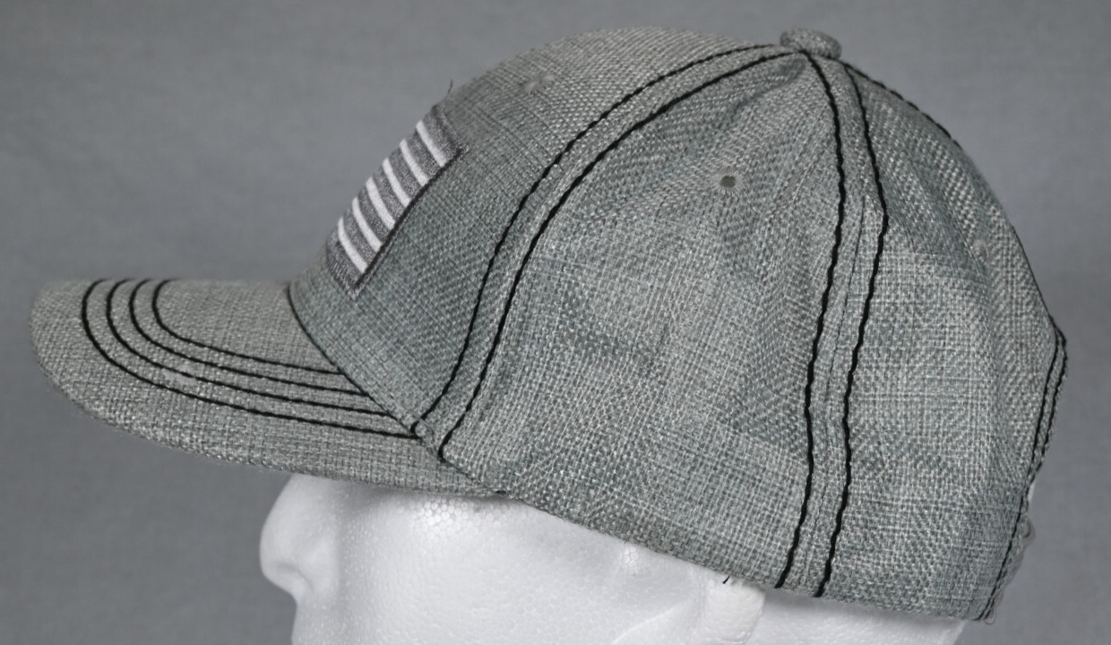 Light Gray American Flag Adjustable Snapback Hat … - image 4