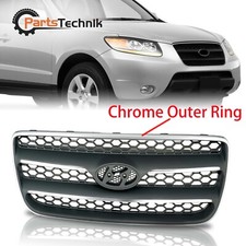 Grille For 2007-2009 Hyundai Santa Fe Chrome Shell With Painted Black Insert Grille For 2007-2009 Hyundai Santa Fe Chrome Shell With Painted Black Insert