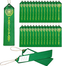 Participant Award Ribbon with Event Card and String Place Ribbons for Kids Compe