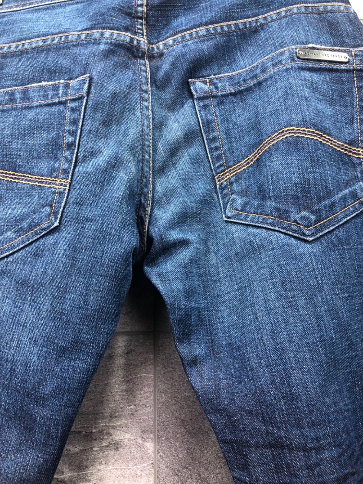 A/X ARMANI EXCHANGE BLUE MENS DENIM JEANS DISTRESSED RARE USA Size 29 image 9
