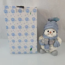 Encore Group Snow Buddies Snowman Buddy Holding Train Figure Large 10.5”T 6.5”W