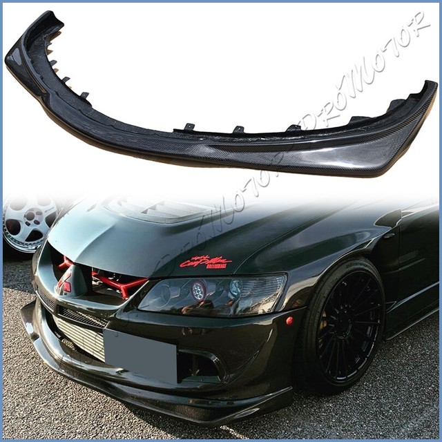 Carbon Fiber V Look Front Extension Lip For 0405 Mitsubishi Lancer EVO