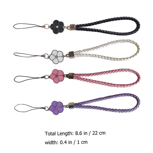 4 Pcs Mobile Phone Straps Miss Beaded Lanyard Keychain Charm Wrist Cell - Photo 11/12