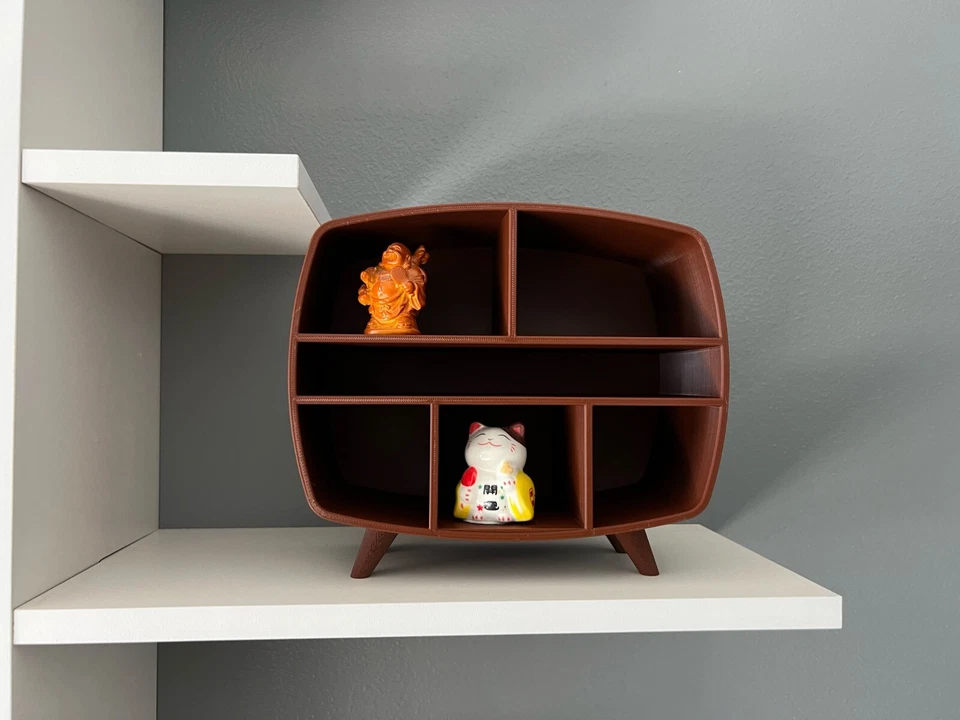 Mini TV Moderno Mediados de Siglo Escritorio Soporte Organizador Unidad para Dormitorio Oficina Foto 2 de 4