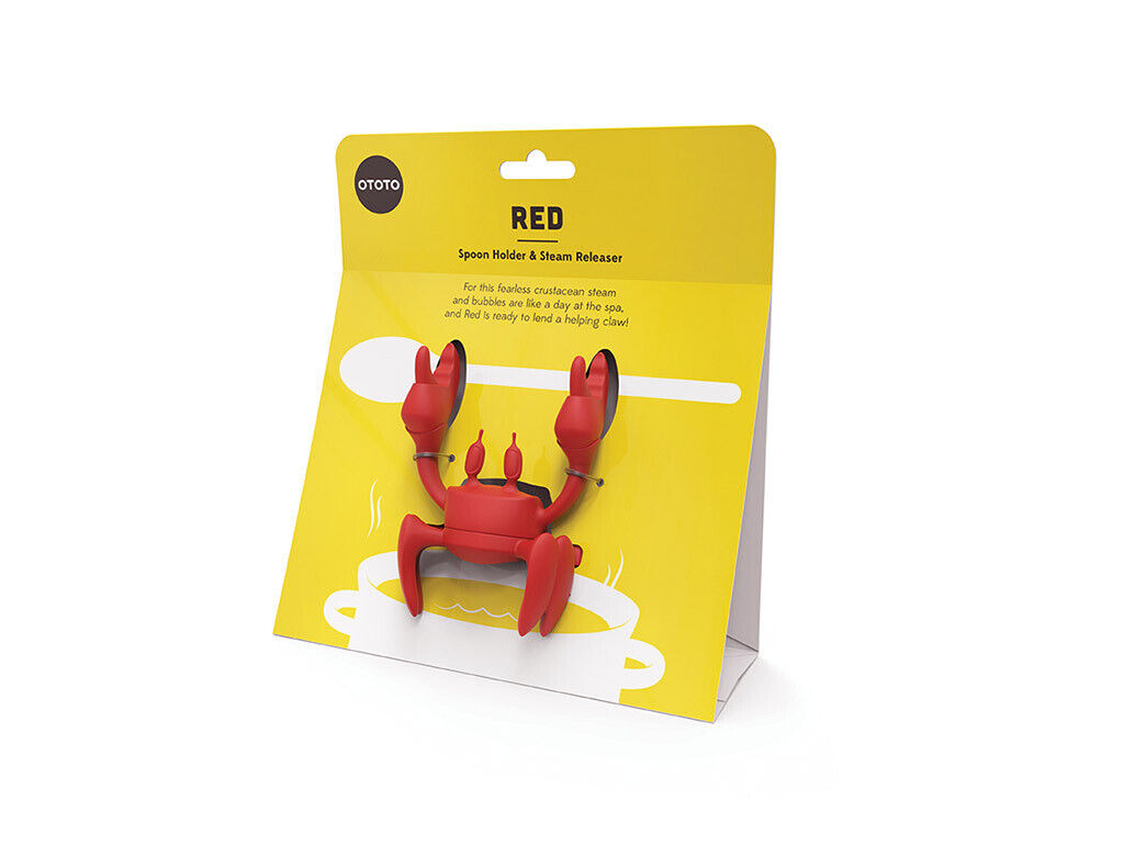 OTOTO Red Cooking Spoon Holder Crab New/Boxed Silicone Tray Funny Kitchen  Tools