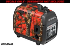 Decal Wrap For Honda EU2000i Skin Camping Generator Engine Sticker FIRE CAMO