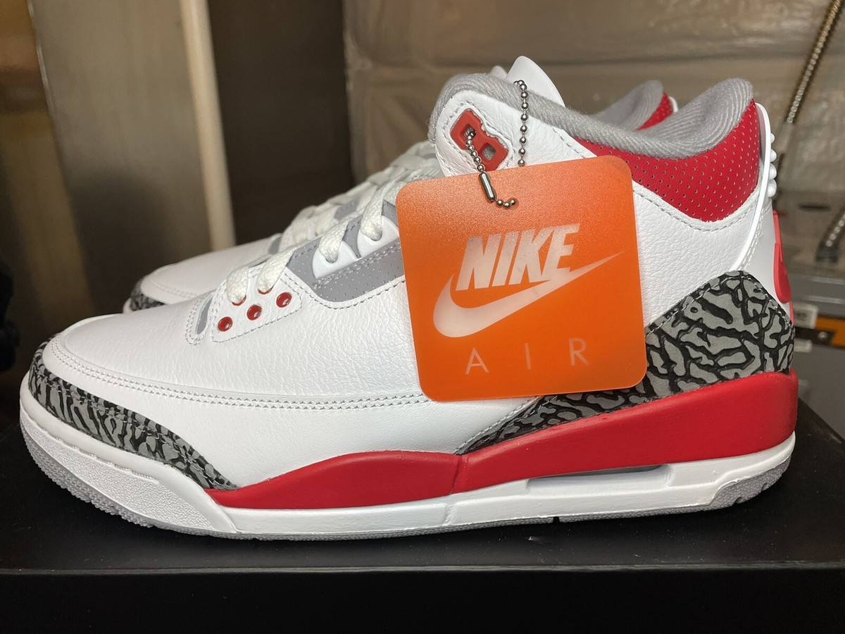 Air Jordan 3 Retro Men's Shoes White-Fire Red-Black DN3707