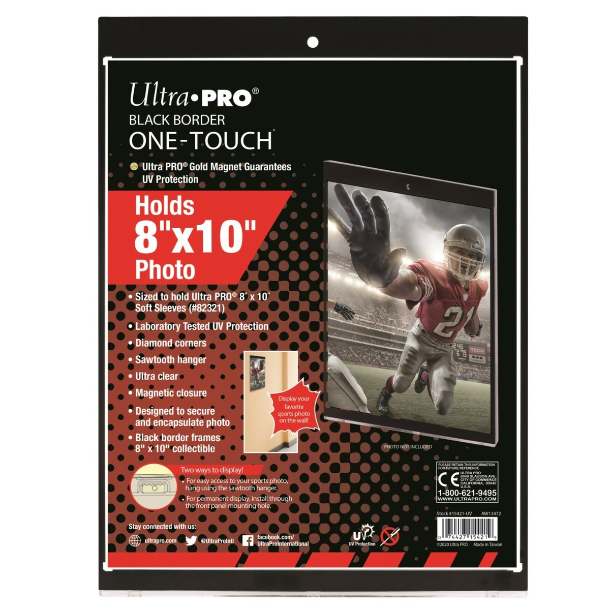 Ultra Pro 8x10 BLACK BORDER UV One Touch Magnetic Holder 8