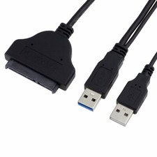 USB 3.0 to SATA 7 15 Pin 22Pin Adapter Y Cable USB 2.0 Power Port SATA HDD SSD