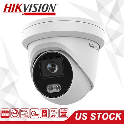 Hikvision Full Color DS-2CD2347G2-LU 4MP ColorVu & AcuSense Mic PoE IP Camera US