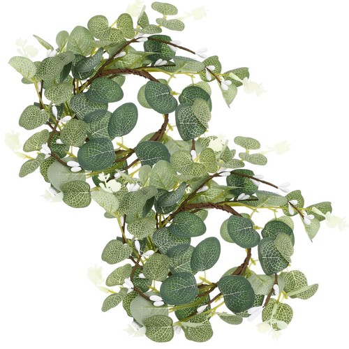 Candle Wreaths Rings 6 Inch - 2PCS Christmas Candle Rings - Greenery Wreath C... - Picture 8 of 9