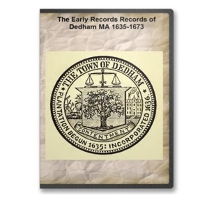records 1635 1673 volumes dedham ma cd early