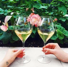 VEUVE CLICQUOT CHAMPAGNE SLOVAKIAN PRESTIGE TASTING GLASSES X 2 RARE