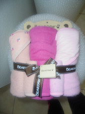 Bear Paw NWT Multi Color Girls 3 Hooded Towels  3 Washcloths