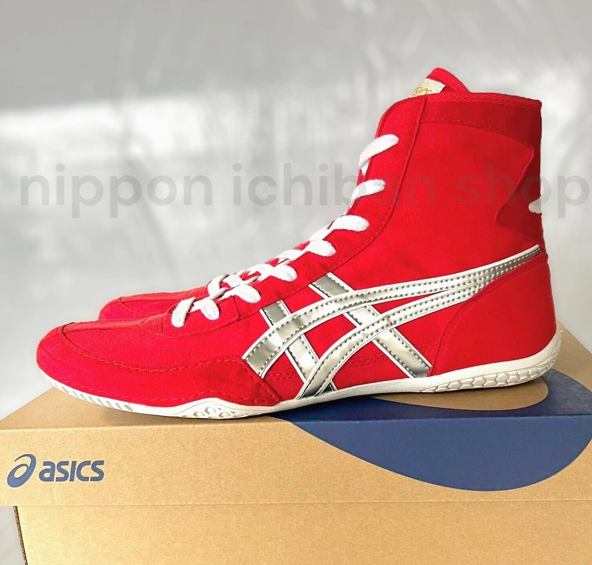 New ASICS EXEO TWR900 Wrestling Shoes Blue With Red And, 41 OFF