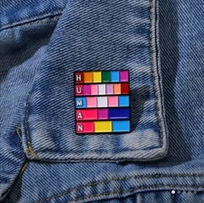 Human Gay Rainbow Lesbian Trans Bisexual Pansexual Pride Hat/Lapel Pin Brooch