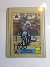Signed Autographed 1987 Topps #476 Danny Tartabull MARINERS Gold Cup baseball ca