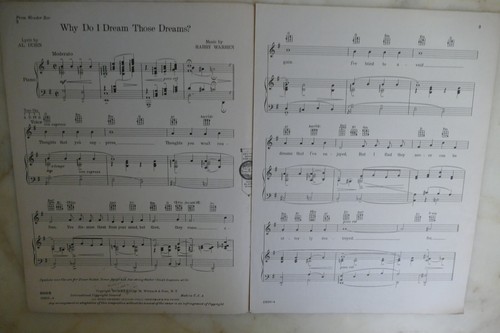 Why Do I Dream Those Dreams 1934 by Harry Warren and Al Dubin from Wonder Bar - Picture 3 of 6