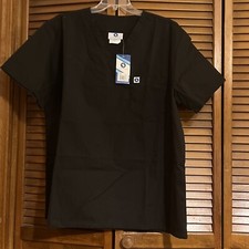 Spectrum Uniform L Black-V Neck-Top-ShortSleeve- Scrub-Unisex Nursing 220C NWT