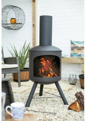 La Hacienda Contemporary Steel Chimenea 