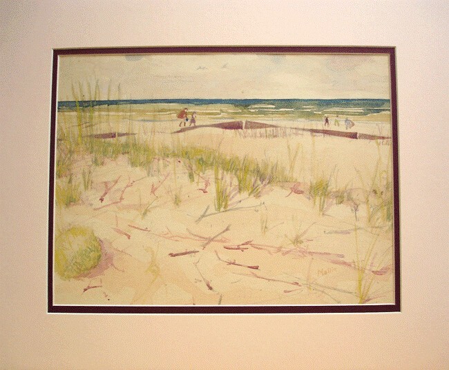 Antique/Vintage Watercolor, (Sand Dunes), (Signed) Mullin,  