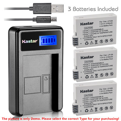 Kastar Battery LCD USB Charger for Canon LP-E8 & Canon EOS 550D Digital SLR