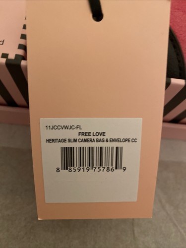 Juicy Couture Heritage Slim Camera Bag And Envelope Velour Pink New Tags - Picture 8 of 8