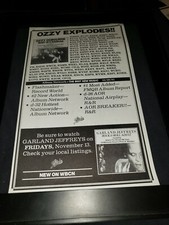 Ozzy Osbourne/Garland Jeffreys Rare Original Radio Promo Poster Ad Framed!