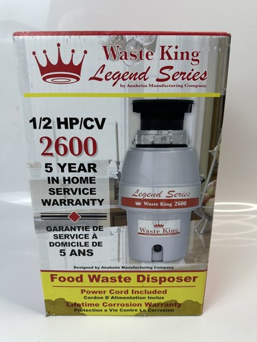 Waste King 2600 1/2 Hp Removable Splash Guard Corrosion Resist 2600 Rpm See Desc
