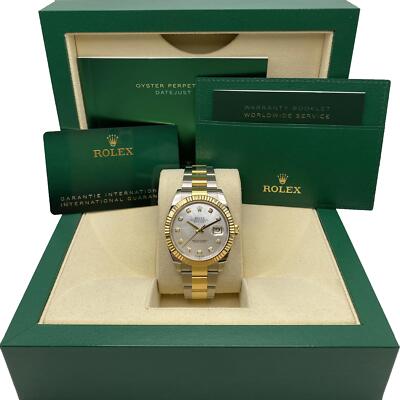 Rolex Datejust 126333 Gelbgold Auster Weiß Mop Diamant Zifferblatt