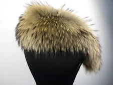 100%Real raccoon fur collar/ wrap/scarf /unisex cap collar /jacket collar75*15cm