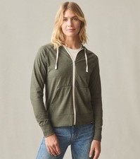 American Giant Hoodie Women Medium Full Zip Lightweight Jersey Made In USA