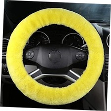 Fluffy Steering Wheel Cover for Women Fuzzy Steering Wheel Cover Winter Yellow