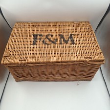 Vintage Fortnum & Mason F&M Wicker Basket 18x12x8 Hamper Storage Gift Picnic 